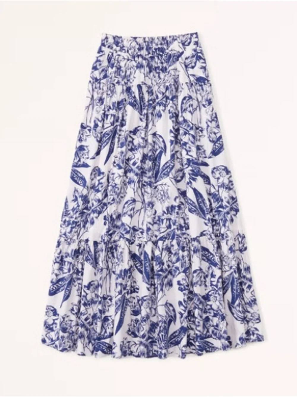 Abercrombie Off Shoulder Crop Top Tiered Maxi Skirt Set S Floral Poplin Boho